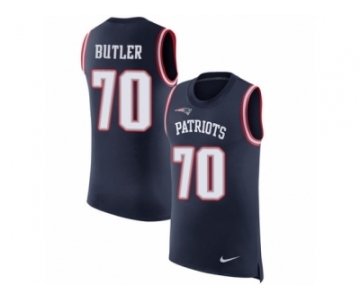 Men Nike New England Patriots #70 Adam Butler Navy Blue Rush Player Name & Number Tank Top NFL Jersey