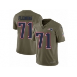 Men Nike New England Patriots #71 Cameron Fleming Limited Olive 2017 Salute to Service NFL Jersey