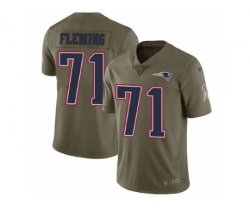 Men Nike New England Patriots #71 Cameron Fleming Limited Olive 2017 Salute to Service NFL Jersey