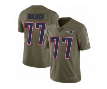 Men Nike New England Patriots #77 Nate Solder Limited Olive 2017 Salute to Service NFL Jersey