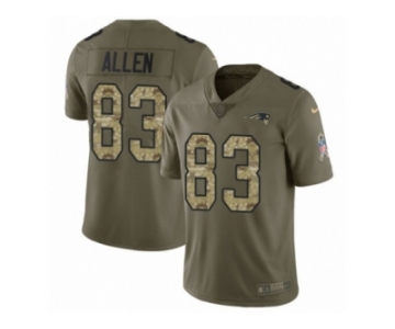 Men Nike New England Patriots #83 Dwayne Allen Limited Olive Camo 2017 Salute to Service NFL Jersey