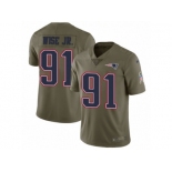 Men Nike New England Patriots #91 Deatrich Wise Jr Limited Olive 2017 Salute to Service NFL Jersey