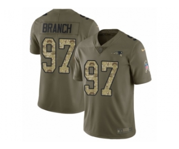 Men Nike New England Patriots #97 Alan Branch Limited Olive Camo 2017 Salute to Service NFL Jersey