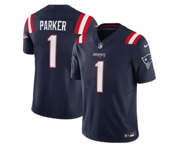 Men's New England Patriots #1 DeVante Parker Navy 2023 F.U.S.E. Vapor Limited Football Stitched Jersey