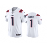 Men's New England Patriots #1 DeVante Parker White Vapor Untouchable Limited Stitched Jersey