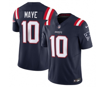 Men's New England Patriots #10 Drake Maye Navy 2024 Draft F.U.S.E. Vapor Limited Football Stitched Jersey