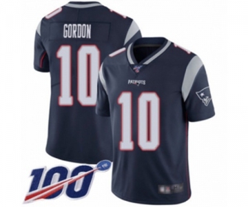 Men's New England Patriots #10 Josh Gordon Navy Blue Team Color Vapor Untouchable Limited Player 100th Season Football Jersey