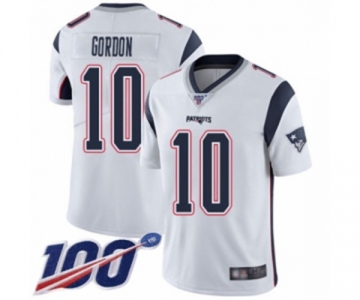 Men's New England Patriots #10 Josh Gordon White Vapor Untouchable Limited Player 100th Season Football Jersey