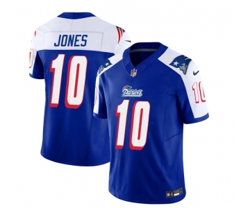 Men's New England Patriots #10 Mac Jones Blue White 2023 F.U.S.E. Vapor Limited Football Stitched Jersey