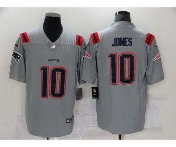 Men's New England Patriots #10 Mac Jones Grey 2021 Inverted Legend Stitched NFL Nike Limited Jersey