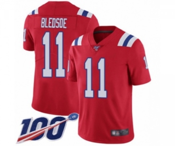 Men's New England Patriots #11 Drew Bledsoe Red Alternate Vapor Untouchable Limited Player 100th Season Football Jersey