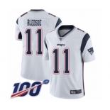 Men's New England Patriots #11 Drew Bledsoe White Vapor Untouchable Limited Player 100th Season Football Jersey