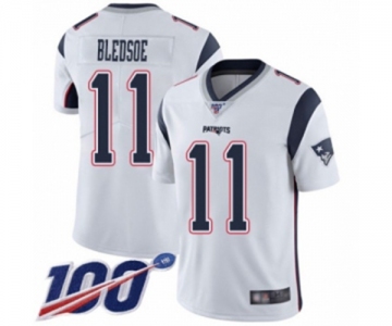 Men's New England Patriots #11 Drew Bledsoe White Vapor Untouchable Limited Player 100th Season Football Jersey