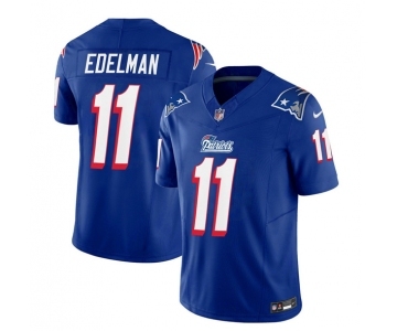 Men's New England Patriots #11 Julian Edelman Blue 2023 F.U.S.E. Vapor Limited Football Stitched Jersey