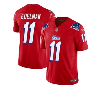 Men's New England Patriots #11 Julian Edelman Red 2023 F.U.S.E. Vapor Limited Football Stitched Jersey