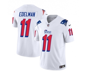 Men's New England Patriots #11 Julian Edelman White 2023 F.U.S.E. Vapor Limited Football Stitched Jersey