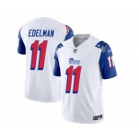 Men's New England Patriots #11 Julian Edelman White Blue 2023 F.U.S.E. Vapor Limited Football Stitched Jersey