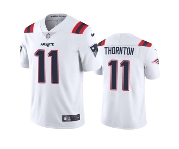 Men's New England Patriots #11 Tyquan Thornton White Vapor Untouchable Limited Stitched Jersey