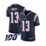 Men's New England Patriots #13 Phillip Dorsett Navy Blue Team Color Vapor Untouchable Limited Player 100th Season Football Jersey