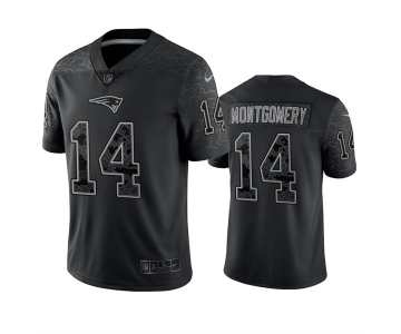 Men's New England Patriots #14 Ty Montgomery Black Reflective Limited Stitched Football Jersey