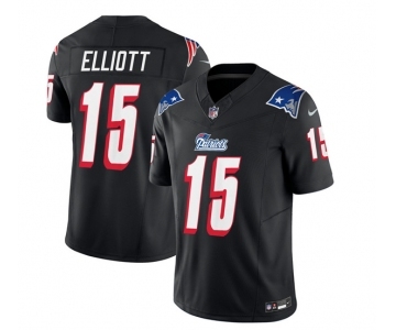 Men's New England Patriots #15 Ezekiel Elliott Black 2023 F.U.S.E. Vapor Limited Football Stitched Jersey