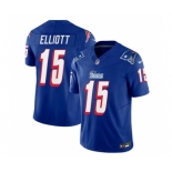 Men's New England Patriots #15 Ezekiel Elliott Blue 2023 F.U.S.E. Vapor Limited Football Stitched Jersey