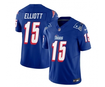 Men's New England Patriots #15 Ezekiel Elliott Blue 2023 F.U.S.E. Vapor Limited Football Stitched Jersey