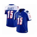 Men's New England Patriots #15 Ezekiel Elliott Blue White 2023 F.U.S.E. Vapor Limited Football Stitched Jersey