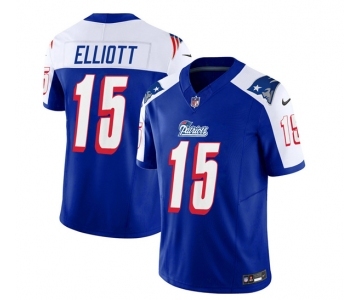 Men's New England Patriots #15 Ezekiel Elliott Blue White 2023 F.U.S.E. Vapor Limited Football Stitched Jersey