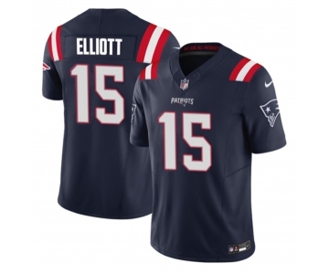 Men's New England Patriots #15 Ezekiel Elliott Navy 2023 F.U.S.E. Vapor Limited Football Stitched Jersey