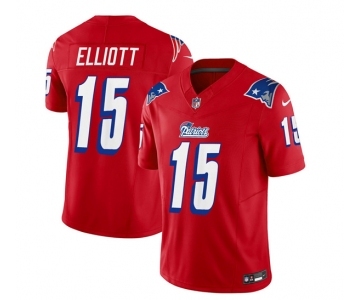 Men's New England Patriots #15 Ezekiel Elliott Red 2023 F.U.S.E. Vapor Limited Football Stitched Jersey