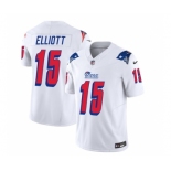 Men's New England Patriots #15 Ezekiel Elliott White 2023 F.U.S.E. Vapor Limited Football Stitched Jersey