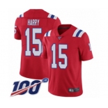 Men's New England Patriots #15 N'Keal Harry Red Alternate Vapor Untouchable Limited Player 100th Season Football Jersey