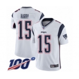 Men's New England Patriots #15 N'Keal Harry White Vapor Untouchable Limited Player 100th Season Football Jersey