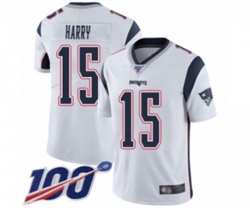 Men's New England Patriots #15 N'Keal Harry White Vapor Untouchable Limited Player 100th Season Football Jersey