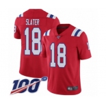 Men's New England Patriots #18 Matthew Slater Red Alternate Vapor Untouchable Limited Player 100th Season Football Jersey