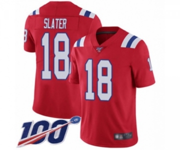 Men's New England Patriots #18 Matthew Slater Red Alternate Vapor Untouchable Limited Player 100th Season Football Jersey