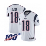 Men's New England Patriots #18 Matthew Slater White Vapor Untouchable Limited Player 100th Season Football Jersey