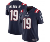 Men's New England Patriots #19 Joe Milton III Navy 2024 Vapor Limited Football Stitched Jersey