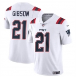 Men's New England Patriots #21 Antonio Gibson White Vapor Limited Football Stitched Jersey