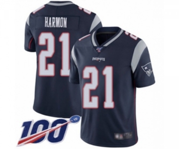 Men's New England Patriots #21 Duron Harmon Navy Blue Team Color Vapor Untouchable Limited Player 100th Season Football Jersey