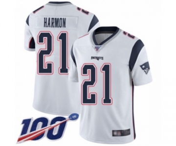 Men's New England Patriots #21 Duron Harmon White Vapor Untouchable Limited Player 100th Season Football Jersey