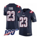 Men's New England Patriots #23 Patrick Chung Limited Navy Blue Rush Vapor Untouchable 100th Season Football Jersey