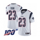 Men's New England Patriots #23 Patrick Chung White Vapor Untouchable Limited Player 100th Season Football Jersey