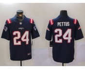 Men's New England Patriots #24 Dell Pettus Navy Vapor Limited Stitched Football Jersey