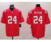 Men's New England Patriots #24 Dell Pettus Red Vapor Limited Stitched Football Jersey