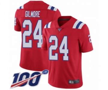 Men's New England Patriots #24 Stephon Gilmore Red Alternate Vapor Untouchable Limited Player 100th Season Football Jersey