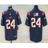 Men's New England Patriots #24 Ty Law Navy Blue Vapor Stitched Limited Jersey