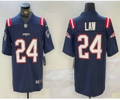 Men's New England Patriots #24 Ty Law Navy Blue Vapor Stitched Limited Jersey