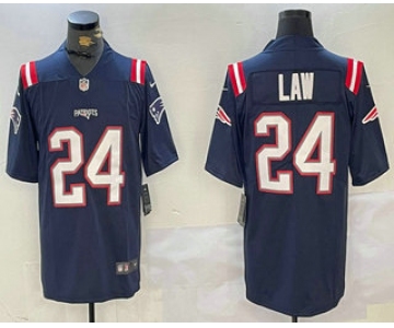 Men's New England Patriots #24 Ty Law Navy Blue Vapor Stitched Limited Jersey